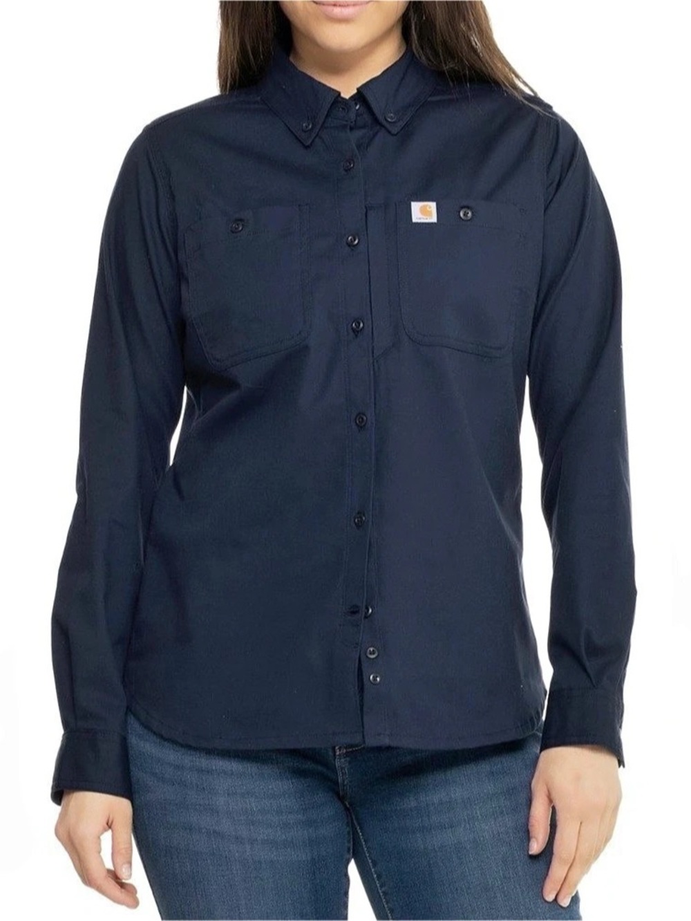Carhartt Women's Force Relaxed Fit Lightweight Long-Sleeve Shirt Blue